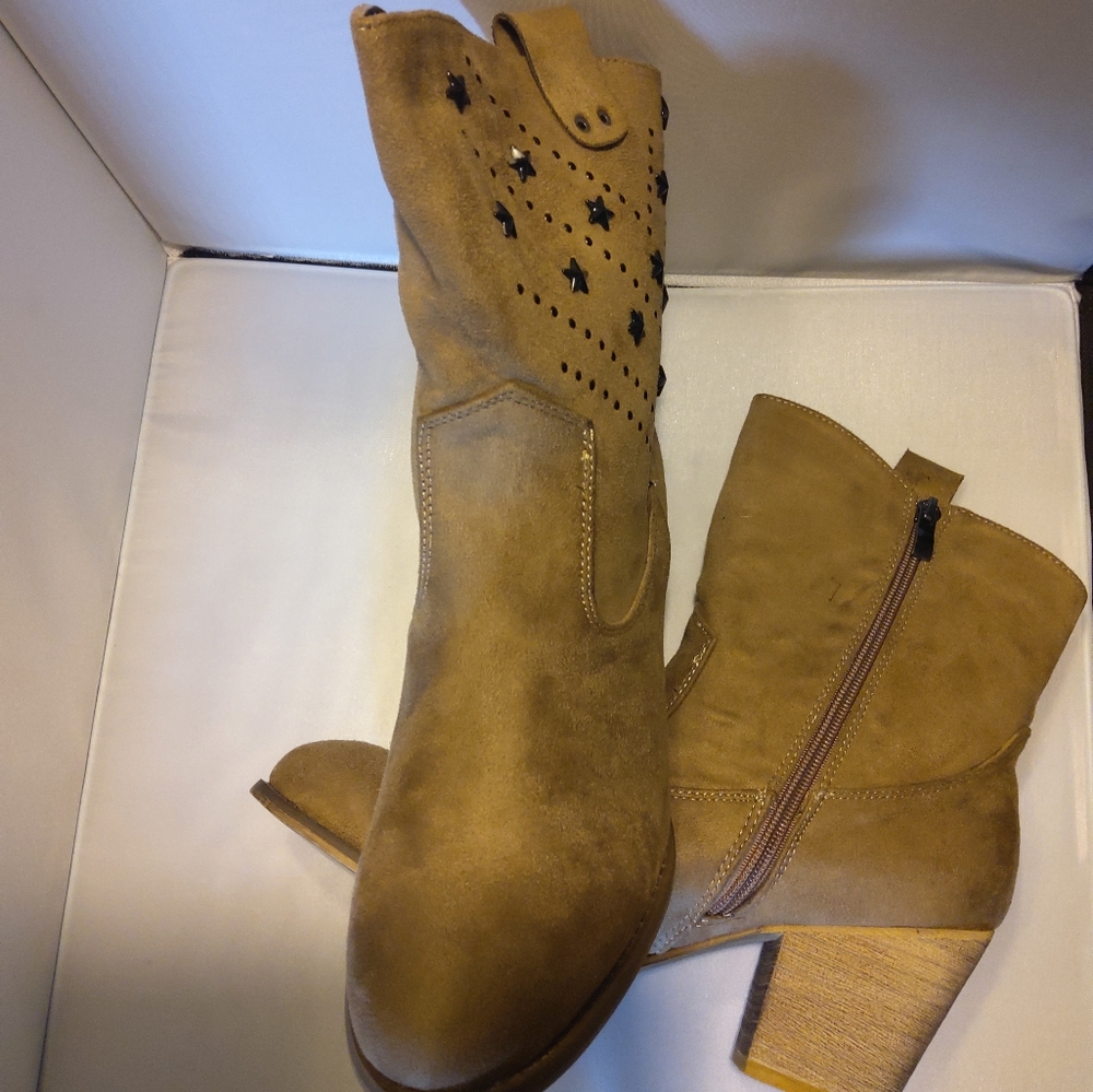 Cowgirl brown/taupe ankle boots with black… - Picture 9 of 9